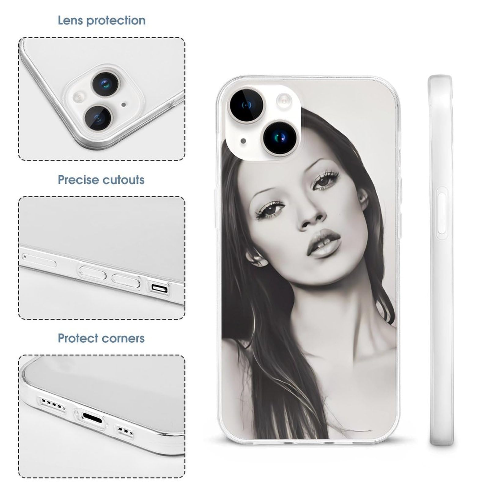 Amazon.co.jp: ケイト・モスKate Moss iPhone 15 携帯電話ケース